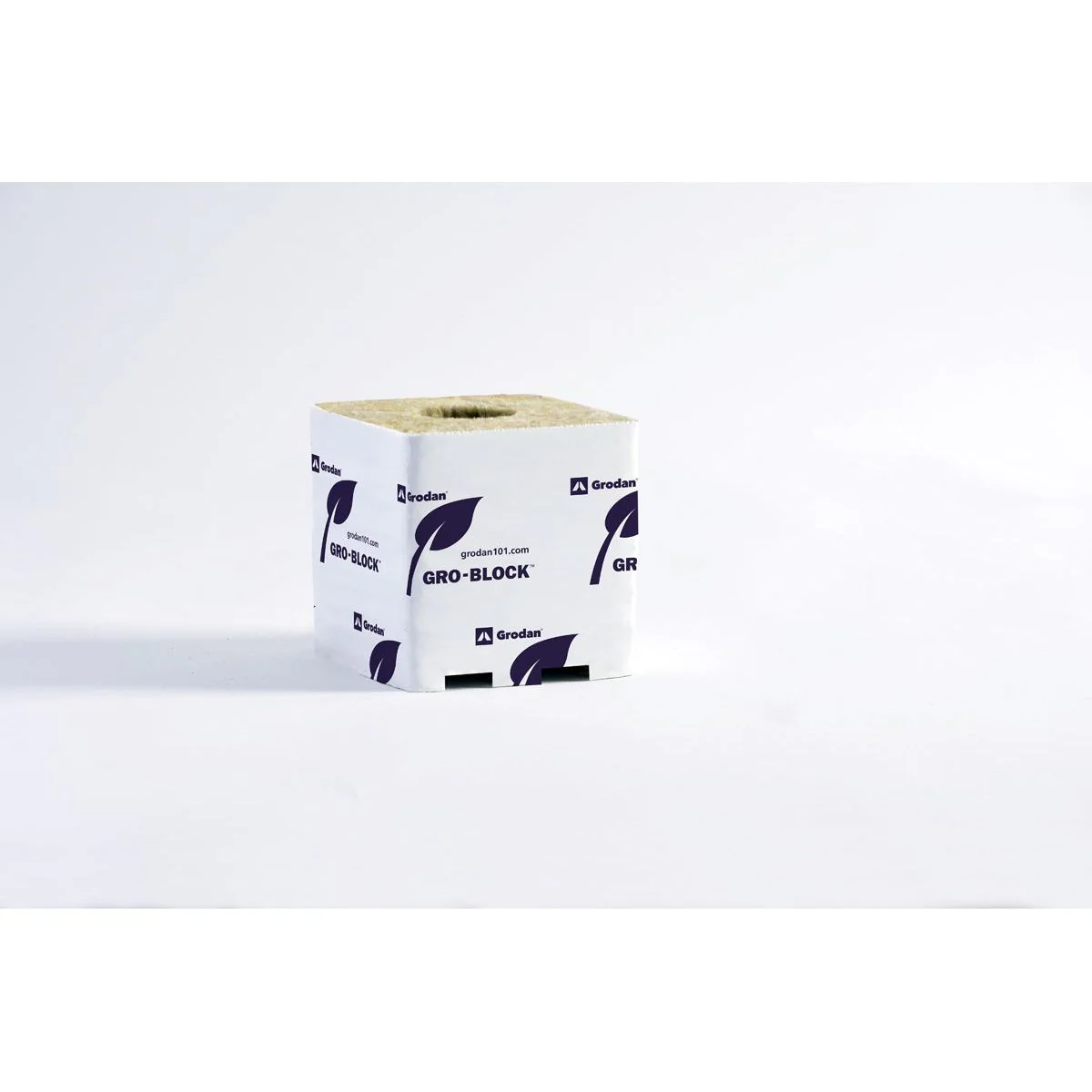 Grodan Gro Block Improved GR10 Large 4" w/Hole 4" x 4" x 4" Strip - Unwrapped (Case of 144 Blocks)